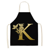 Gold Letter Alphabet Pattern Kitchen Apron