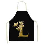 Gold Letter Alphabet Pattern Kitchen Apron