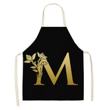 Gold Letter Alphabet Pattern Kitchen Apron