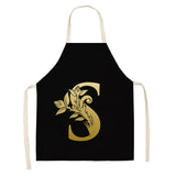 Gold Letter Alphabet Pattern Kitchen Apron