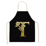 Gold Letter Alphabet Pattern Kitchen Apron