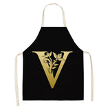 Gold Letter Alphabet Pattern Kitchen Apron