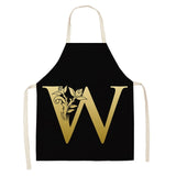 Gold Letter Alphabet Pattern Kitchen Apron