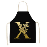 Gold Letter Alphabet Pattern Kitchen Apron