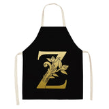 Gold Letter Alphabet Pattern Kitchen Apron