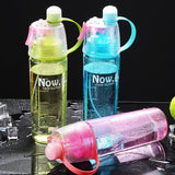 Solid Plastic Spray Cool Summer Sport Water Bottle