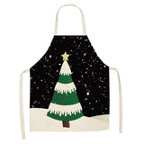 Christmas Cotton Linen Kitchen Aprons for Women