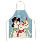 Christmas Cotton Linen Kitchen Aprons for Women
