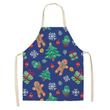 Christmas Cotton Linen Kitchen Aprons for Women