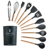 Silicone Cooking Utensils Set Non-Stick Spatula Cooking Tools Set