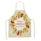 Christmas Cotton Linen Kitchen Aprons for Women