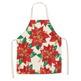 Christmas Cotton Linen Kitchen Aprons for Women