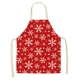 Christmas Cotton Linen Kitchen Aprons for Women