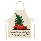Christmas Cotton Linen Kitchen Aprons for Women