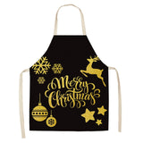 Christmas Cotton Linen Kitchen Aprons for Women