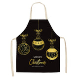 Christmas Cotton Linen Kitchen Aprons for Women