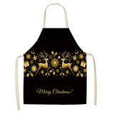 Christmas Cotton Linen Kitchen Aprons for Women