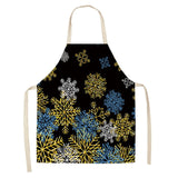 Christmas Cotton Linen Kitchen Aprons for Women