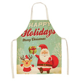 Christmas Cotton Linen Kitchen Aprons for Women