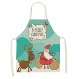 Christmas Cotton Linen Kitchen Aprons for Women