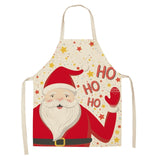 Christmas Decoration Sleeveless Cotton Linen Kitchen Aprons for Women