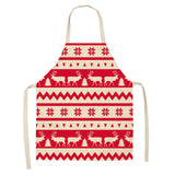 Christmas Cotton Linen Kitchen Aprons for Women