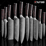 XITUO Japanese 10 Pcs Chef Knife Set + Stand