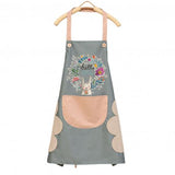 Kitchen Wipeable Waterproof Oil-Proof Cartoon Wreath Rabbit Kitchen Nail Shop Apron for Women