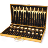 24pcs Gold Stainless Steel Tableware Set