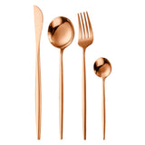 24pcs Gold Stainless Steel Tableware Set