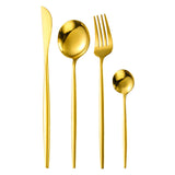 24pcs Gold Stainless Steel Tableware Set
