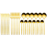 24pcs Gold Stainless Steel Tableware Set