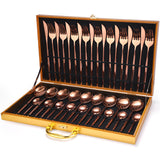 24pcs Gold Stainless Steel Tableware Set