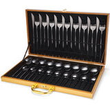 24pcs Gold Stainless Steel Tableware Set