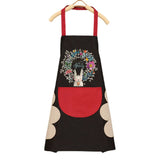 Kitchen Wipeable Waterproof Oil-Proof Cartoon Wreath Rabbit Kitchen Nail Shop Apron for Women