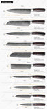 XITUO Japanese 10 Pcs Chef Knife Set + Stand