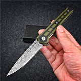 Vg10 Damascus Ball Bearing Folding Blade Knife