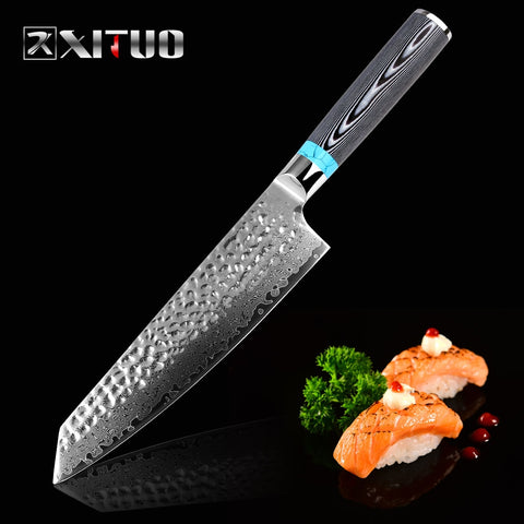 XITUO Japanese  8" inch VG10 Blade Damascus Steel Knife
