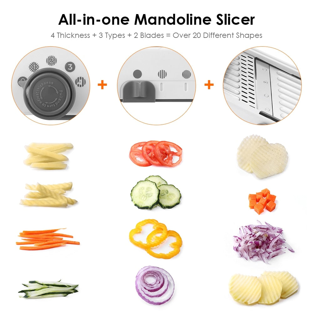Professional 18 in 1 Multifunctional Mandoline Vegetable Slicer