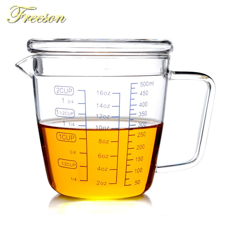 250/500ml Measuring Cups Heat Insulated Plastic Tea Milk coffee