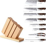 9PC Stainless Steel Knife Set with Block