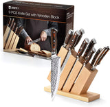 9PC Stainless Steel Knife Set with Block