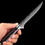 6 Piece Damascus Kitchen Knife Set with Stainless Steel Holder