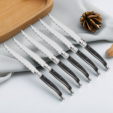 6 Pcs 9-Inch Laguiole-Style Steak Knives Set