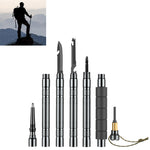 Multi-Function Walking Trekking Stick Pole Folding Defense Stick Screwdriver Kit