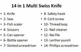 Black Multifunctional Multi Purpose Army Swiss Knife