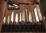 Leather Chef Knife Roll Portable Kitchen Knives bag Protector