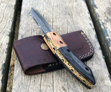 Authentic Hand Forged 7.5" Damascus Steel Folding Pocket Knife