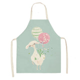 Printed Cotton Linen Sleeveless Aprons Kitchen Home Cooking Baking