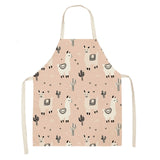 Printed Cotton Linen Sleeveless Aprons Kitchen Home Cooking Baking